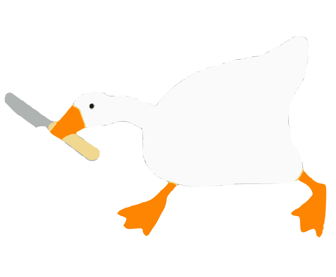 goose with a knife.